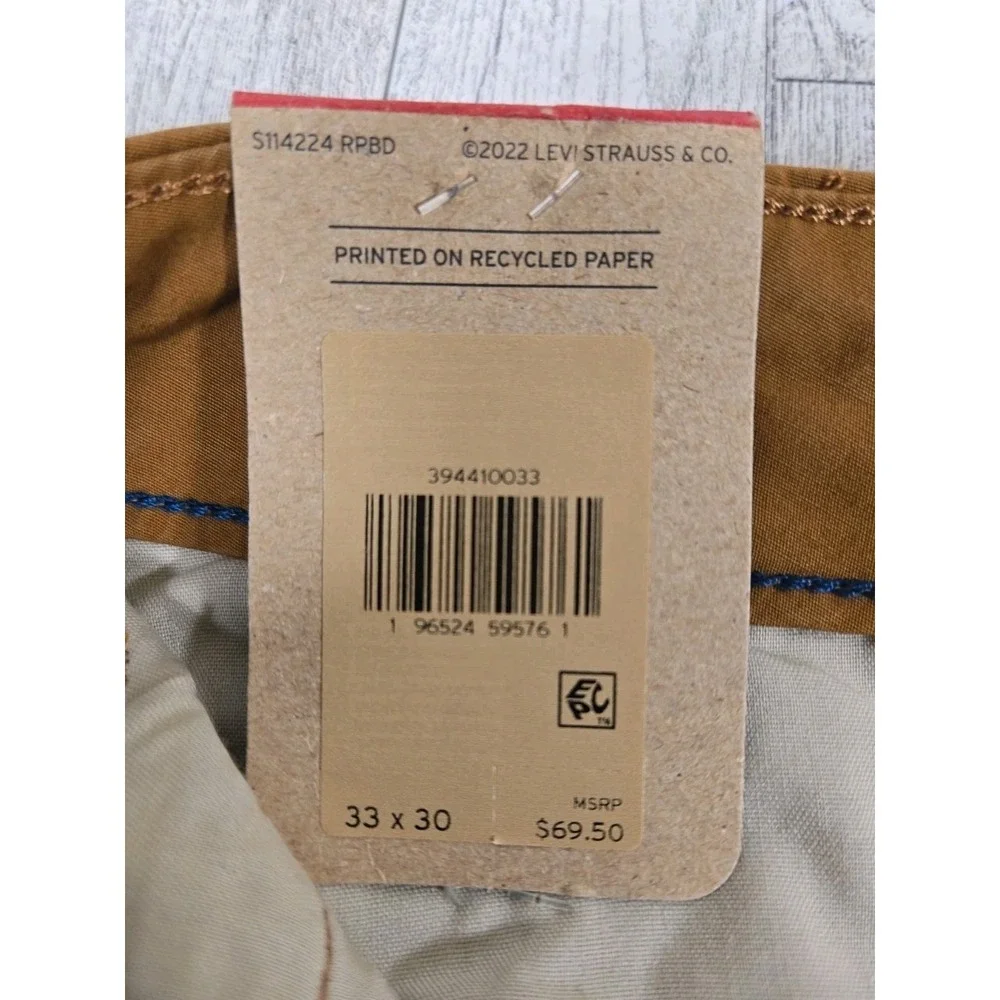 Levi's XX Cargo Taper Pants Mens 33x30 Stretch Sits Below Waist Ginger Brown NEW